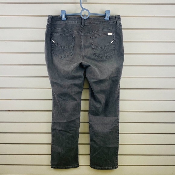 Womens Chicos Size 12S Jeans‎ Gray So Slimming Straight Leg Stretch 30" Inseam - Picture 5 of 7